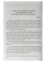 Quản lý hoạt động của khoa trong trường đại học dưới góc nhìn của quản trị học