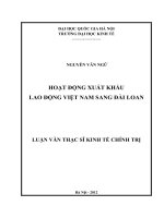 Hoạt động xuất khẩu lao động Việt Nam sang Đài Loan