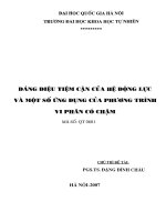 dáng tiệm cận của hệ đọng lực và một số ứng dụng của phương trình vi phân có chậm