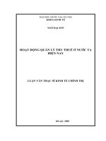 Hoạt động quản lý thu thuế ở nước ta hiện nay