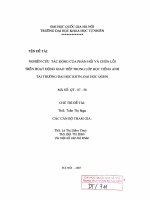 Nghiên cứu tác động của phản hồi và chữa lỗi trên hoạt động giao tiếp trong lớp học tiếng Anh tại trường Đại học KHTN, Đại học QGHN