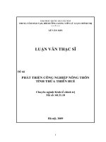 Phát triển công nghiệp nông thôn tỉnh Thừa Thiên Huế