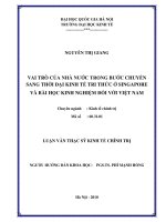 Vai trò của nhà nước trong bước chuyển sang thời đại kinh tế tri thức ở Singapore và bài học kinh nghiệm đối với Việt Nam