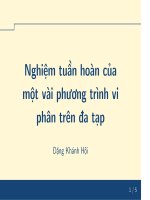 Nghiệm tuần hoàn của một vài phương trình vi phân trên đa tạp