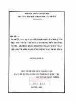 Nghiên cứu sự tạo liên hợp ion của W (VI) với một số thuốc thử hữu cơ trong môi trường nước - axeton bằng phương pháp chiết trắc quang và khả năng ứng dụng vào phân tích