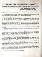 Kỹ thuật đọc hiểu tiếng nước ngoài áp dụng vào việc giảng dạy tiếng Pháp cho sinh viên Việt Nam