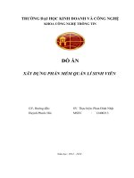 đồ án xây dựng phần mềm quản lý sinh viên