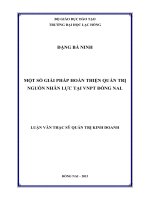 Luận văn thạc sĩ quản trị kinh doanh Một số giải pháp hoàn thiện quản trị nguồn nhân lực tại VNPT đồng nai