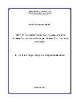 Luận văn thạc sĩ quản trị kinh doanh Một số giải pháp nâng cao năng lực cạnh tranh công ty cổ phần dược phẩm cửu long đến năm 2020