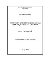 Phát triển kinh tế nông thôn ở Nam Định thực trạng và giải pháp
