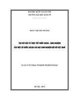 Thu hút đầu tư trực tiếp nước ngoài - kinh nghiệm của một số nước ASEAN bài học kinh nghiệm đối với Việt Nam