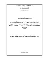 Chuyển giao công nghệ ở Việt Nam thực trạng và giải pháp
