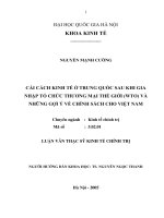 Cải cách kinh tế ở Trung Quốc sau khi gia nhập tổ chức thương mại thế giới (WTO) và những gợi ý về chính sách cho Việt Nam