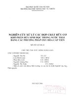 Nghiên cứu xử lý các hợp chất hữu cơ khó phân hủy sinh học trong nước thải bằng các phương pháp oxy hóa cấp tiến