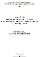 Nghiên cứu nước từ hoá và ứng dụng trong công nghiệp