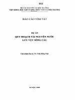 Dự án Quy hoạch tài nguyên nước lưu vực sông Cầu