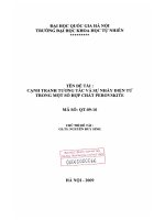 Cạnh tranh tương tác và sự nhảy điện tử trong một số hợp chất perovskite