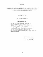 Nghiên cứu một số chỉ tiêu chất lượng quần cư dân ở các vùng sinh thái khác nhau