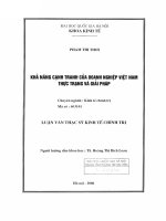 Khả năng cạnh tranh của doanh nghiệp Việt Nam thực trạng và giải pháp