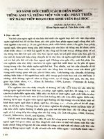 So sánh đối chiếu cách diễn ngôn tiếng Anh và tiếng Việt với việc phát triển kỹ năng viết đoạn cho sinh viên đại học