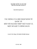 Tác động của hội nhập kinh tế quốc tế đối với ngành thép Việt Nam và một số gợi ý chính sách