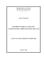 Bảo hiểm xã hội của Nhật Bản và một số gợi ý chính sách cho Việt Nam