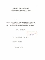 Nghiên cứu các biện pháp nhằm nâng cao chất lượng đào tạo sinh học trong khối chuyên sinh - Đại học Khoa học Tự nhiên