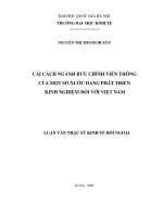 Cải cách ngành bưu chính viễn thông của một số nước đang phát triển kinh nghiệm đối với Việt Nam