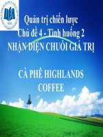 NHẬN DIỆN CHUỖI GIÁ TRỊ CÀ PHÊ HIGHLANDS COFFEE