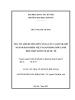 Yếu tố ảnh hưởng đến năng lực cạnh tranh ngành bảo hiểm Việt Nam trong bối cảnh hội nhập kinh tế quốc tế