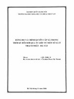 Dòng họ và chính quyền cấp xã trong thời kỳ đổi mới qua tư liệu từ một số xã ở Thạch Thất - Hà Tây