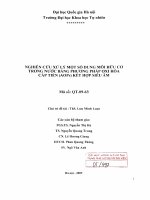 Nghiên cứu xử lý một số dung môi hữu cơ trong nước bằng phương pháp oxi hóa cấp tiến (AOPs) kết hợp siêu âm