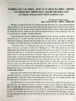 Nghiên cứu câu phức-đơn vị cú pháp đa diện-trong cú pháp học tiếng Nga dành cho đào tạo cử nhân ngoại ngữ chất lượng cao