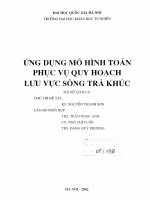 Ứng dụng mô hình toán phục vụ quy hoạch lưu vực sông Trà Khúc