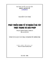 Phát triển kinh tế tư nhân ở Hà Tây thực trạng và giải pháp