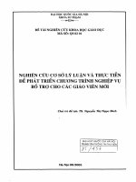 Nghiên cứu cơ sở lý luận và thực tiễn để phát triển chương trình nghiệp vụ bổ trợ cho các giáo viên mới