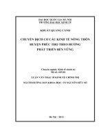 Chuyển dịch cơ cấu kinh tế nông thôn huyện Phúc Thọ theo hướng phát triển bền vững