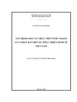 Tác động đầu tư trực tiếp nước ngoài Nhật Bản tới sự phát triển kinh tế của Việt Nam