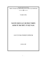 Nguồn nhân lực để phát triển kinh tế tri thức ở Việt Nam