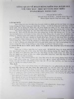 Tổng quan về hoạt động kiểm tra đánh giá với việc dạy - học kỹ năng đọc hiểu ở giai đoạn nâng cao.PDF