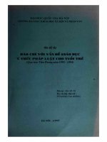 Báo chí với vấn đề giáo dục ý thức pháp luật cho tuổi trẻ (Qua báo Tiền phong năm 1993 - 1994