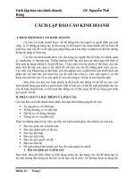 Tiểu luận môn giao tiếp kinh doanh Cách lập báo cáo kinh doanh