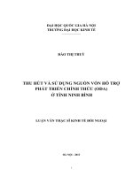 Thu hút và sử dụng nguồn vốn hỗ trợ phát triển chính thức (ODA) ở tỉnh Ninh Bình