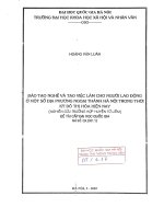 Đào tạo nghề và tạo việc làm cho người lao động ở một số địa phương ngoại thành Hà Nội trong thời kỳ đô thị hóa hiện nay  Nghiên cứu trường hợp huyện Từ Liêm