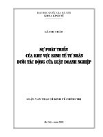 Sự phát triển của khu vực kinh tế tư nhân dưới tác động của Luật doanh nghiệp
