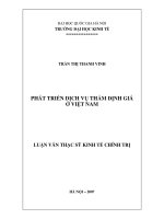 Phát triển dịch vụ thẩm định giá ở Việt Nam