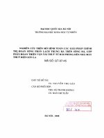 Nghiên cứu trên mô hình toán các giải pháp chỉnh trị đoạn sông phân lạch Trung Hà trên sông Đà, góp phần hoàn thiện vận tải thủy từ Hải Phòng đến nhà máy thủy điện Sơn La