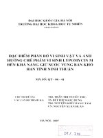 Đặc điểm phân bố vi sinh vật và ảnh hưởng chế phẩm vi sinh Lypomycin M đến khả năng giữ nước vùng bán khô hạn tỉnh Ninh Thuận