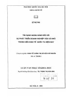 Tín dụng ngân hàng đối với sự phát triển doanh nghiệp vừa và nhỏ trong nền kinh tế nước ta hiện nay