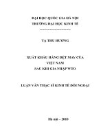 Xuất khẩu hàng dệt may của Việt Nam sau khi gia nhập WTO